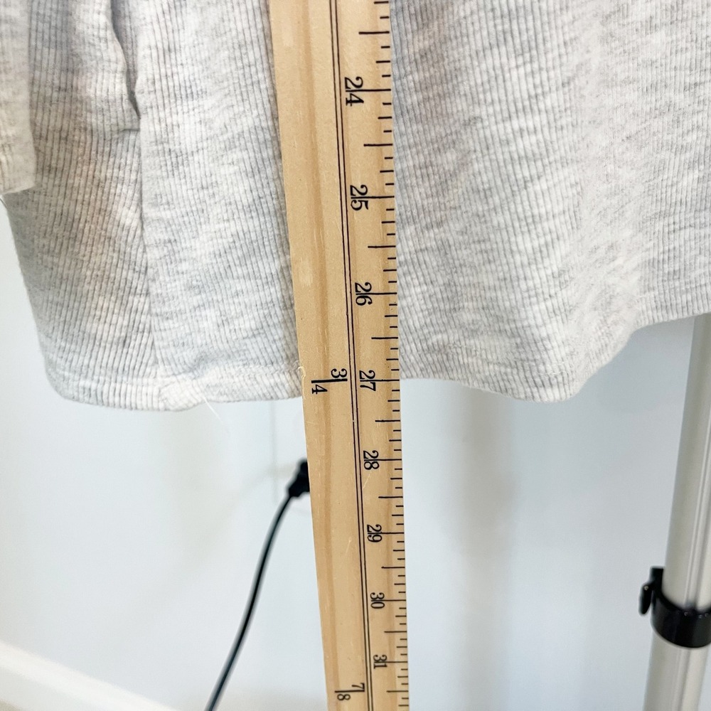 Roller Rabbit Heather Gray Ribbed Open Front Cardigan Pockets Lounge Size Small - Picture 5 of 5